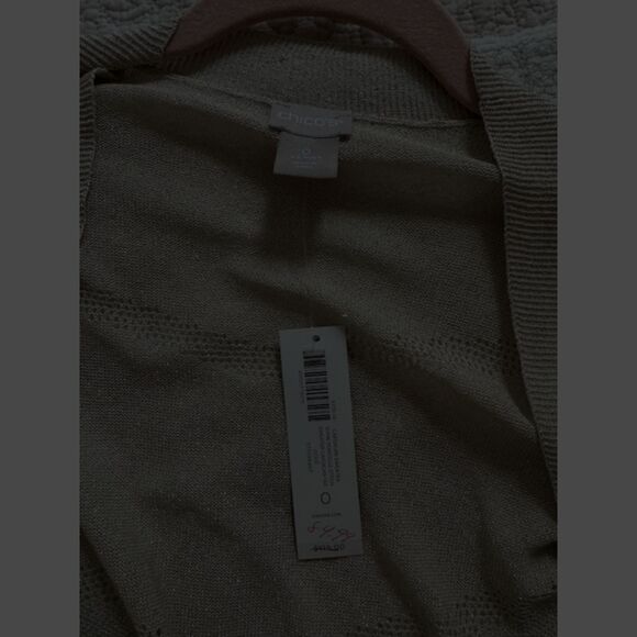 NWT Chico's Champaign Gold Metallic Cardigan/Duster, Size 0 - Picture 3 of 5